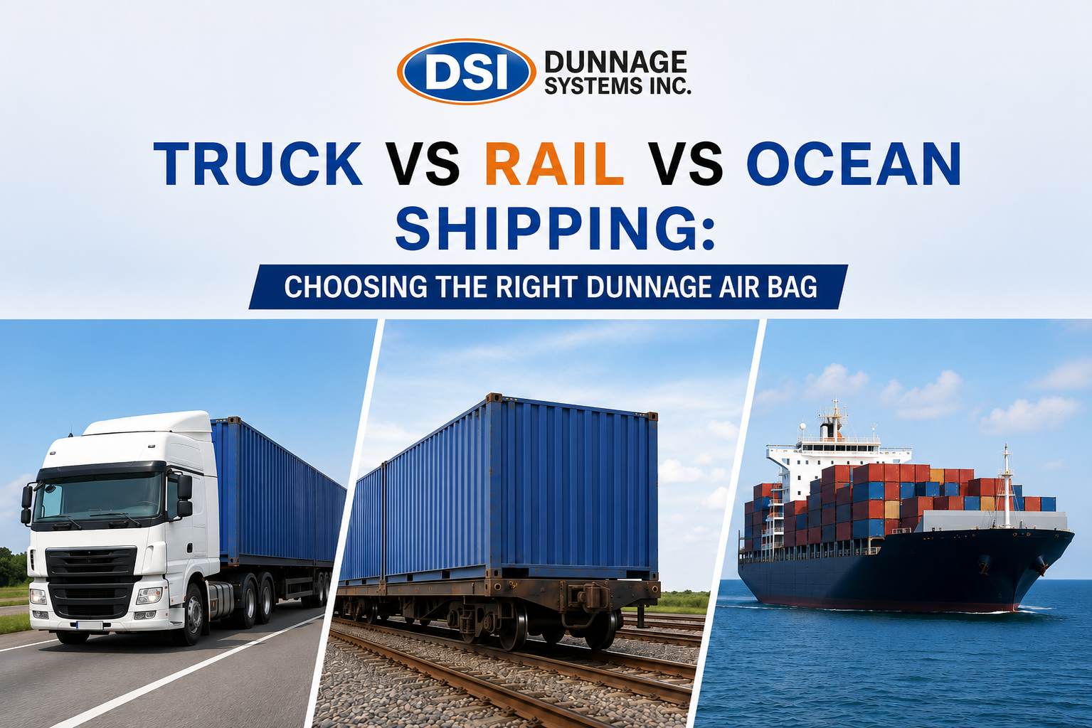 Truck vs Rail vs Ocean Shipping: Choosing the Right Dunnage Air Bag for Each Mode